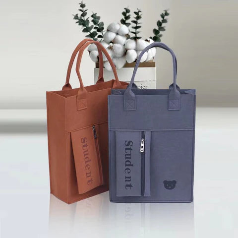 White Plain Canvas Long Colorfull Ribbon Tote Bags