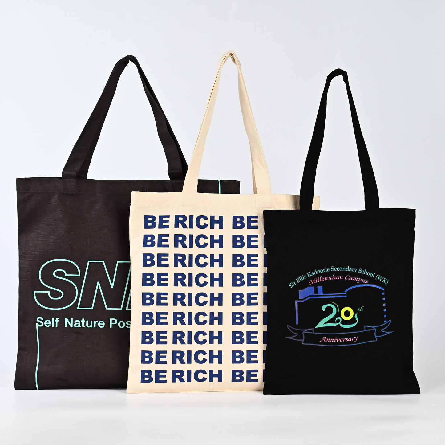 High Quality Cotton Canvas Tote Shopping Bag with Long Handle Custom Leopard Pattern Tote Bag