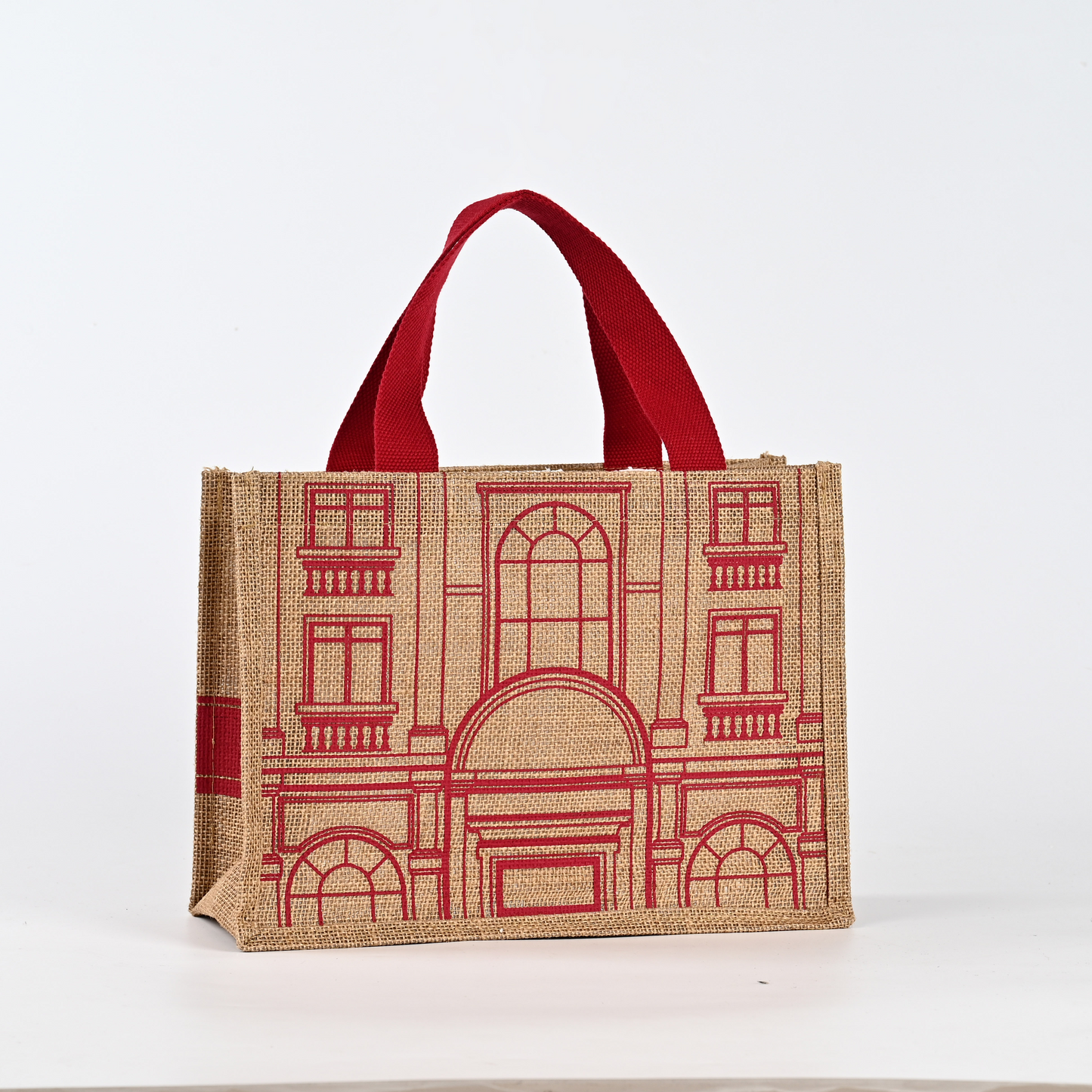 Custom Printed Eco-Reusable Leopard Pattern Canvas Burlap Handbag Long Handle Jute Tote Bag Wholesale for Shopping