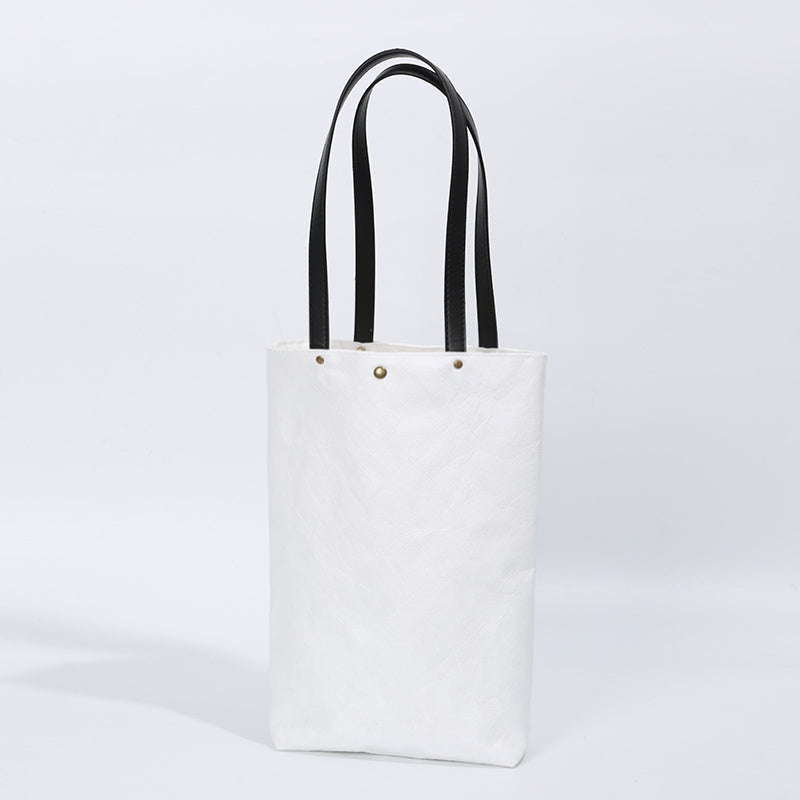 White Black and Brown Plain Tyvek paper Tote Bag Washable Paper bags