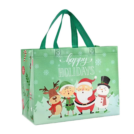 Custom Eco-Friendly Reusable Shopping Tote Bag Recyclable Fabric Long Handle Geometric Pattern Logo Folding Grocery Bag Gift