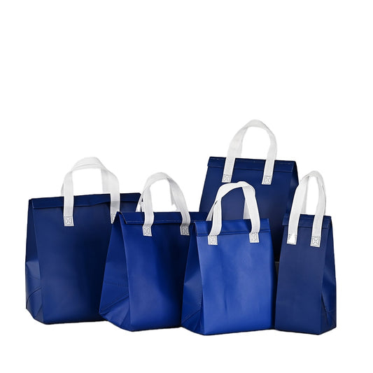 Custom Eco-Friendly Non-Woven Shopping Bag with Long Handle Promotional Striped Pattern Print New Release