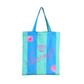 Best Eco Plain Blue  Cotton Cloth Tote Canvas Bag with Long Handle Factory Sample Featuring Geometric Pattern