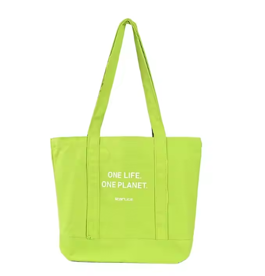 Custom Organic Cotton Tote Canvas Bag with Long Handle Printed Dot Pattern Plain Cotton Shopping Bag