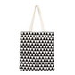 Customizable Black and white lattice Cotton Canvas Tote Bag for Shopping