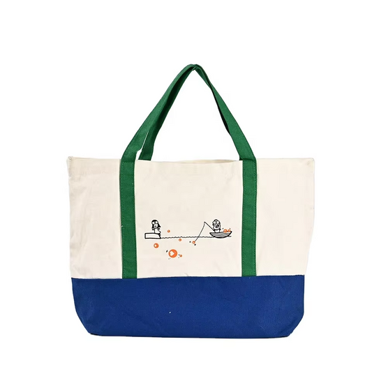 Large Organic Cotton Tote Canvas Bag for Daily Use Wholesale Reusable Zipper Shopping Bags with Customizable Logo Print