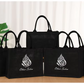 Custom Logo Cross-Border Black Linen Bag Modern Simple Jute Tote and Shopping Bag Made From Canvas