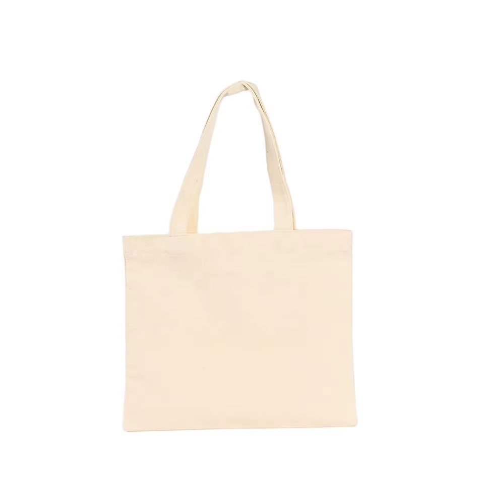 Direct Factory Sale Cotton Canvas Casual Tote Bag Eco-Friendly Reusable with Long Handle Blank Letter Pattern Wholesale