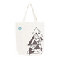 Women's Custom Printed Striped Cotton Canvas Tote Bag with Long Handle and Pocket Natural Color Shopping Tote Bag