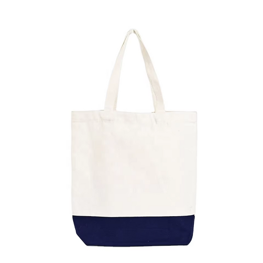 Custom Logo Women's Shopping Tote Bag Solid Color Recyclable Cotton Canvas for Gifts