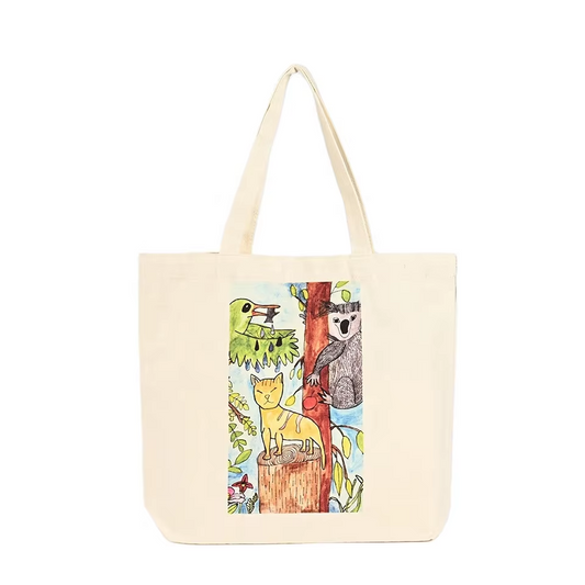 Custom Printed Striped Pattern Canvas Tote Bag Makeup Shopping Duffle Bag Cotton Canvas with Custom Logo