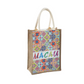 Medium Capacity PVC Jute Handbag with Linen Customizable Single Shoulder Shopping Bag for Export for Gift Advertising