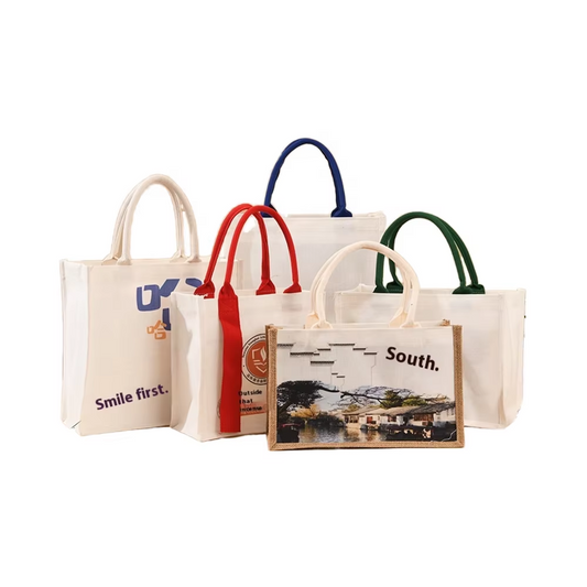 Wholesale Unprinted Jute Handbag Shopping Bag Hand-Painted DIY Blank Linen Bag in Stock