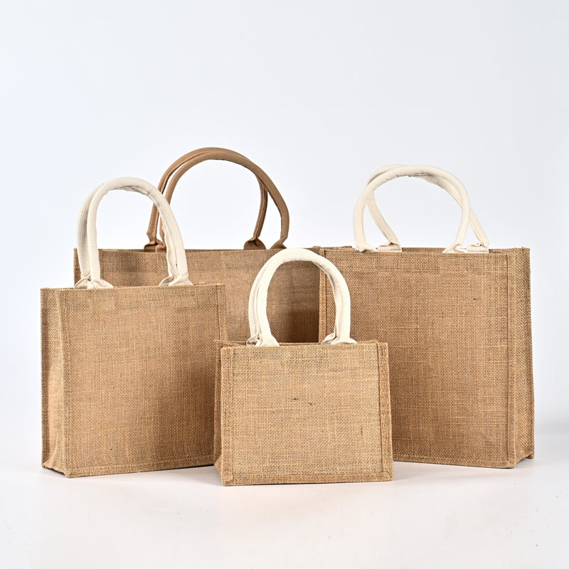 Custom Jute Gifts Bag with Long Handle Party Favor Pouches and Small Burlap Sack Featuring Animal Prints Pattern