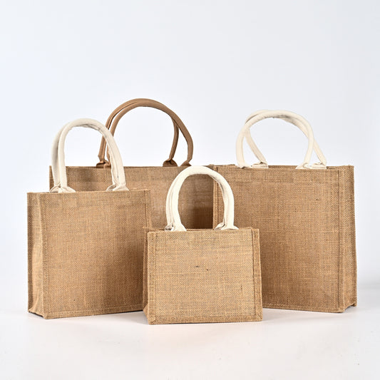 Custom Jute Gifts Bag with Long Handle Party Favor Pouches and Small Burlap Sack Featuring Animal Prints Pattern