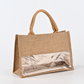 Factory Sale Eco-Friendly Jute Burlap Zipper Bag Customizable PVC Window Design Eco-Friendly Shopping Jute Bag