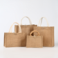 High Quality Custom Jute Tote Bags Wholesale Canvas Leopard-Printed Handbags with Long Handles Recycled Coarse Jute Cloth