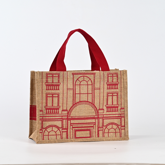 Custom Printed Eco-Reusable Leopard Pattern Canvas Burlap Handbag Long Handle Jute Tote Bag Wholesale for Shopping