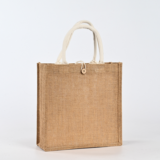 High Quality Custom Tote Bag with Leather Handle Wholesale Beach Jute Burlap Canvas Shopping Bags Jute Bag Machine