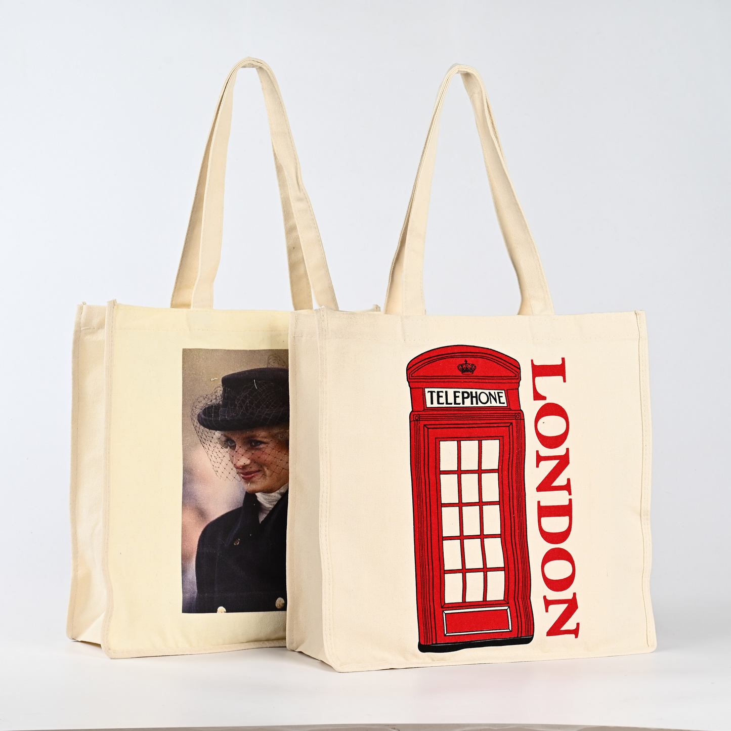 Tote Canvas Shopping Bag Handmade Cotton Knitting Bag with Pocket for Garments or Shoes Plain Cotton Design for Everyday Use