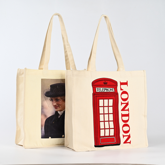 Tote Canvas Shopping Bag Handmade Cotton Knitting Bag with Pocket for Garments or Shoes Plain Cotton Design for Everyday Use