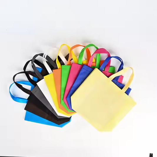 Custom Printed Logo Eco-Friendly Reusable Grocery Tote Bags Low MOQ Non-Woven Bag with Long Handle Customizable Shopping Bag
