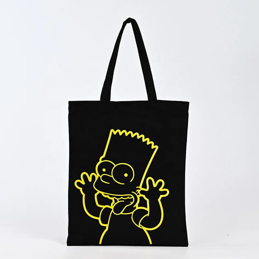 Custom printed striped cotton canvas tote bag, environmentally friendly and reusable beach tote bag