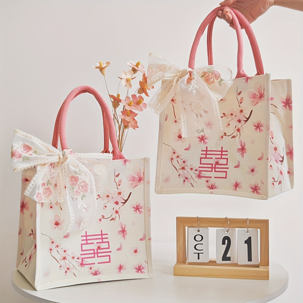 Peach blossom tote bag