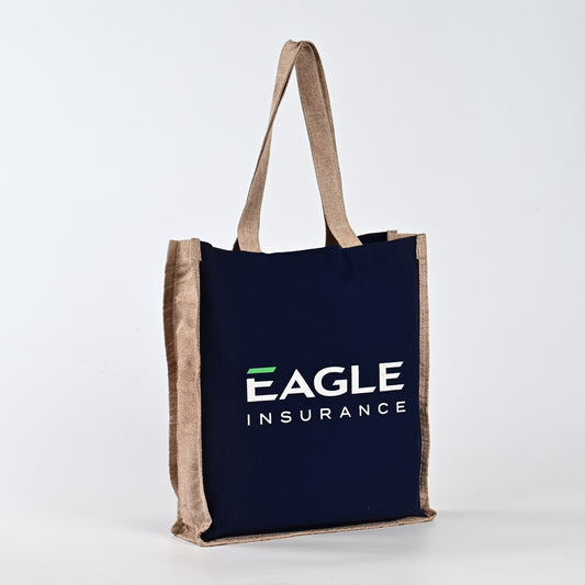 Custom Printed Cotton Canvas Tote Bag with Long Black Handle Wholesale Promotional Cartoon Pattern Bag