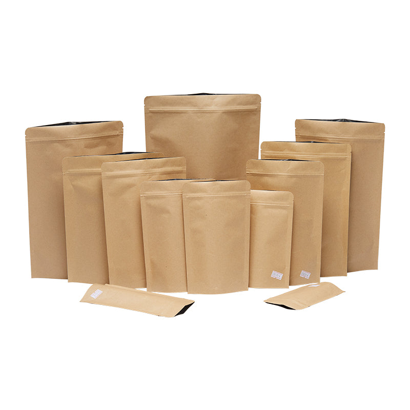 In Stock Factory Supply White Kraft Paper Stand Up Pouch Bags For Grocery