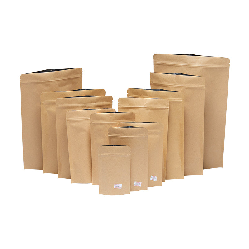 In Stock Factory Supply White Kraft Paper Stand Up Pouch Bags For Grocery