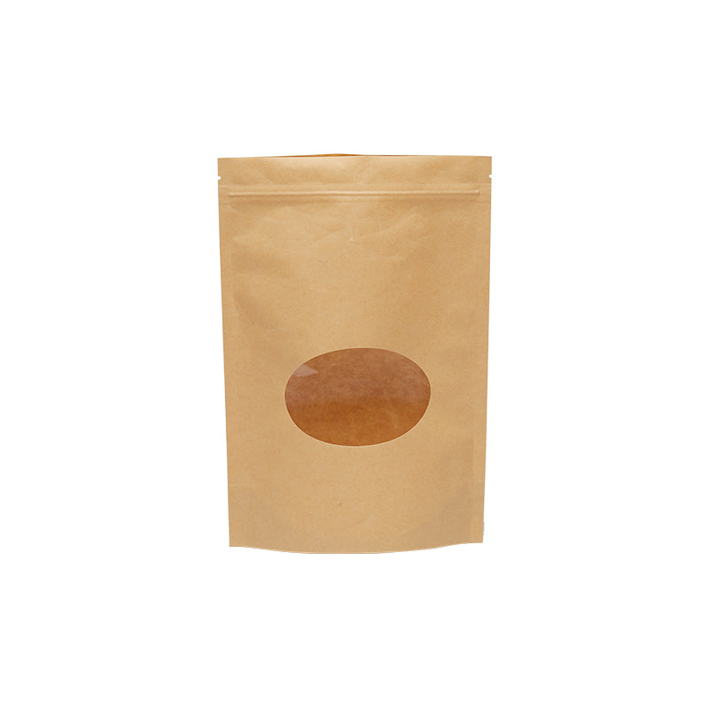 In Stock Factory Supply White Kraft Paper Stand Up Pouch Bags For Grocery