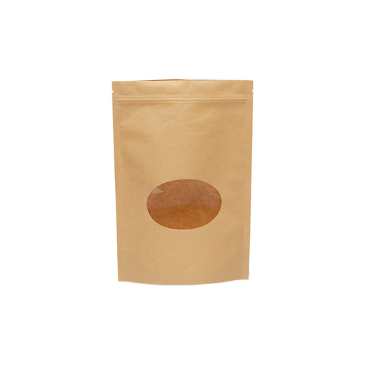 In Stock Factory Supply White Kraft Paper Stand Up Pouch Bags For Grocery