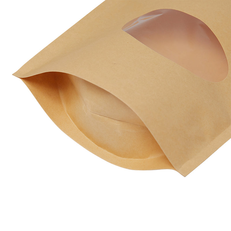 In Stock Factory Supply White Kraft Paper Stand Up Pouch Bags For Grocery