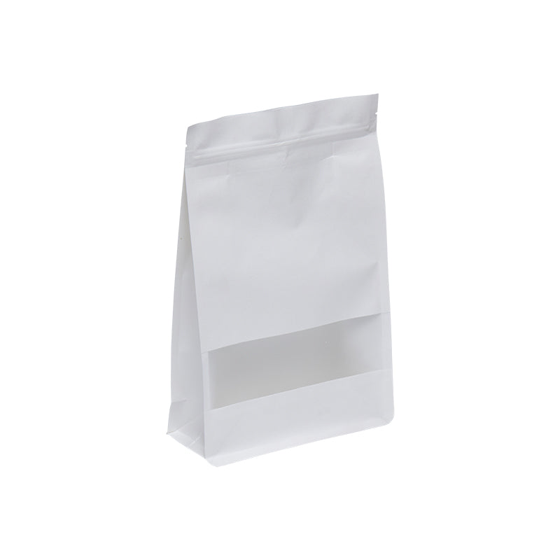 In Stock Factory Supply White Kraft Paper Stand Up Pouch Bags For Grocery