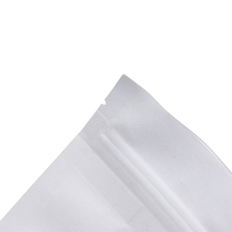 In Stock Factory Supply White Kraft Paper Stand Up Pouch Bags For Grocery