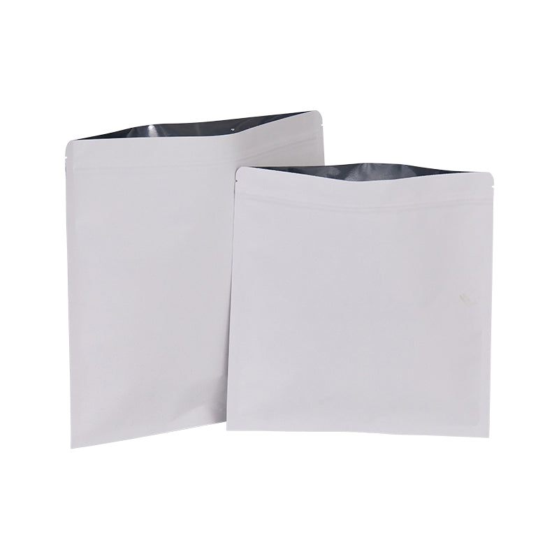 In Stock Factory Supply White Kraft Paper Stand Up Pouch Bags For Grocery